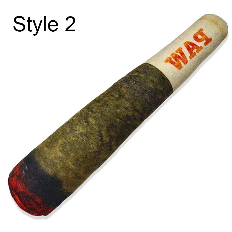 Funny Interactive Dog Toys Cigar Design Plush Squeaky Pet Toys Grinding Teeth Creative Chew Cool Stuffed Gifts for Dog Birthday