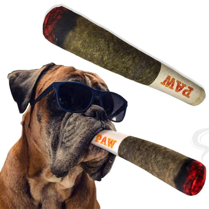 Funny Interactive Dog Toys Cigar Design Plush Squeaky Pet Toys Grinding Teeth Creative Chew Cool Stuffed Gifts for Dog Birthday